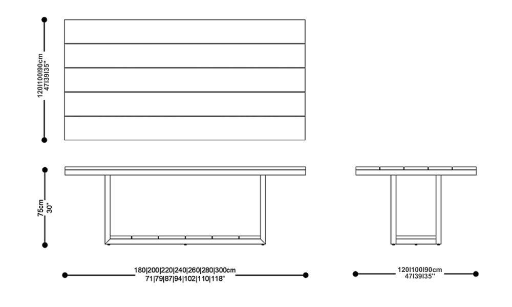 Image of the main dimensions of the product